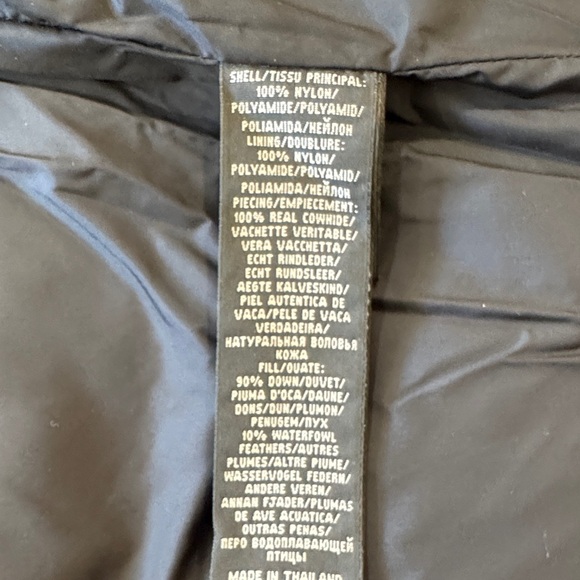 Ralph Lauren RLX Black And Brown Cow Hide Leather Down Vest Women’s Size L - Picture 6 of 10